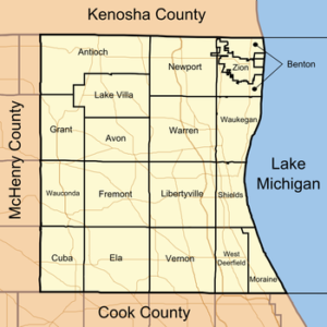 Township Map of Lake County Illinois